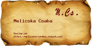 Melicska Csaba névjegykártya