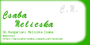 csaba melicska business card